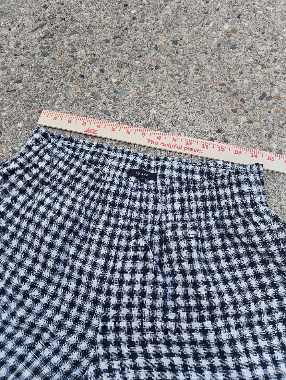 Quince Black and White Gingham High Waist Shorts SiE M - Picture 2 of 7